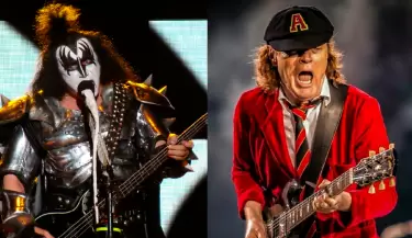 Gene Simmons (Kiss)  y Angus Young (AC/DC)