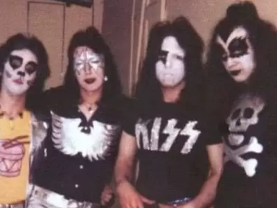 Banda de rock estadounidense Kiss, 1973.