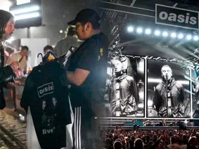 Dave Grohl es captado comprando productos piratas en concierto de Oasis