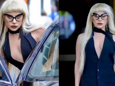 Lady Gaga fue captada en el set de filmacin de la pelcula 'El diablo viste a la moda 2'.