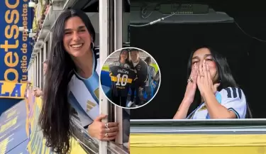 Dua Lipa se roba el show en La Bombonera al lucir la 'Albiceleste' durante el clsico Boca vs. River.