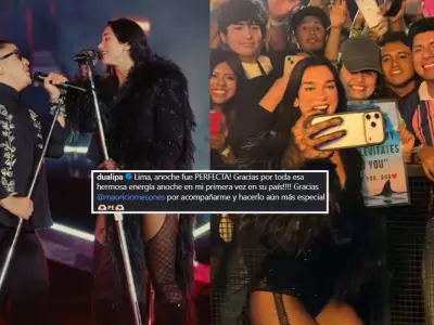 Dua Lipa hace historia en Lima y canta 'Cariito' junto a Mauricio Mesones.