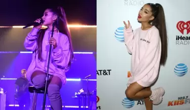 Ariana Grande recuerda su ic�nico look de sudadera y botas altas.