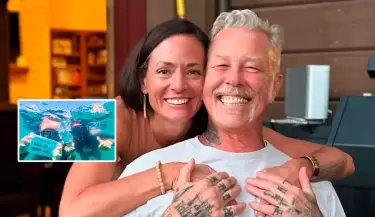 L�der de Metallica pide matrimonio a su novia mientras buceaban con tiburones
