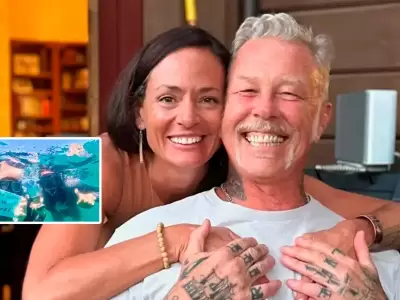 L�der de Metallica pide matrimonio a su novia mientras buceaban con tiburones